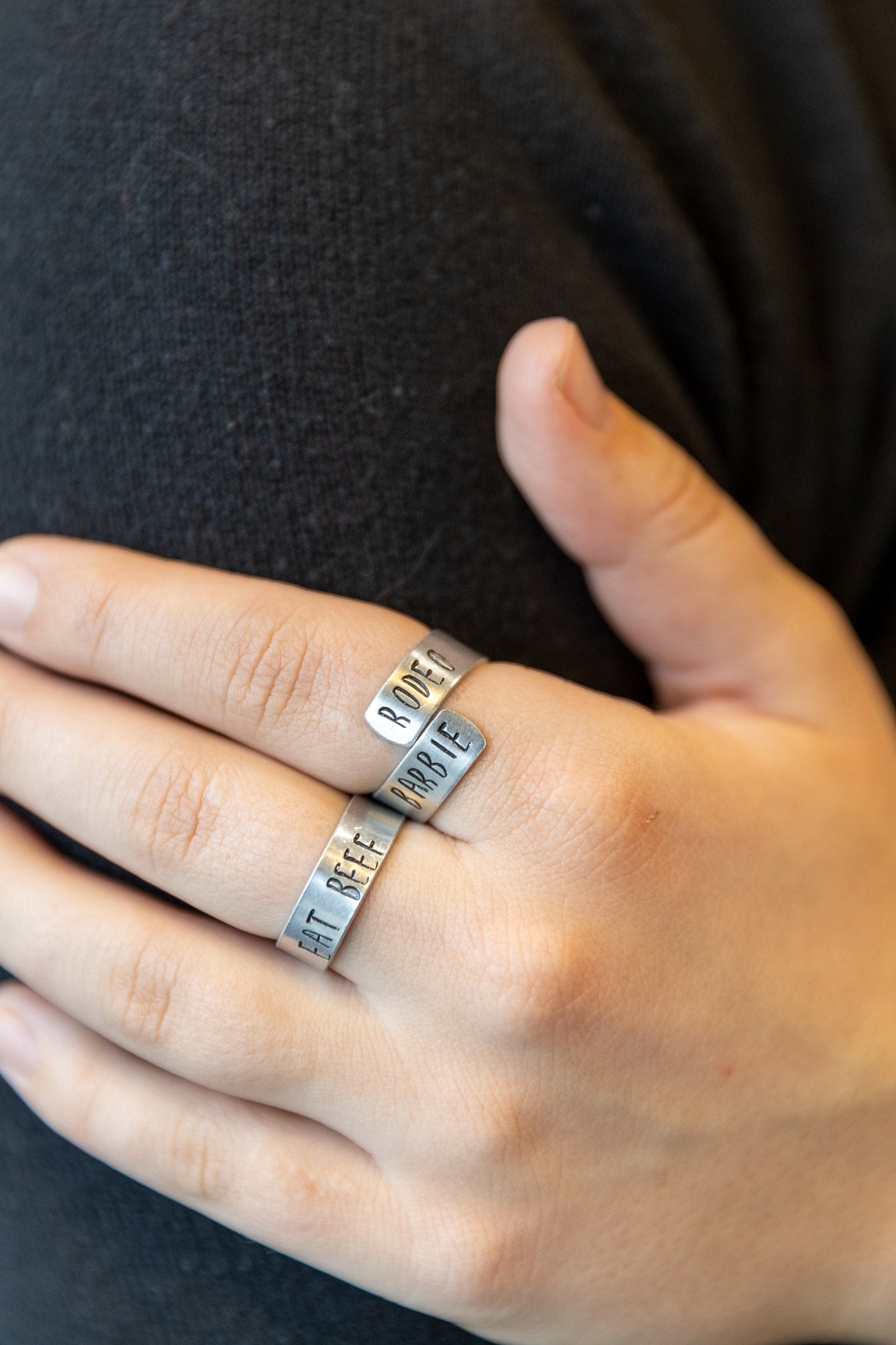 Rodeo Barbie Stamped Rings