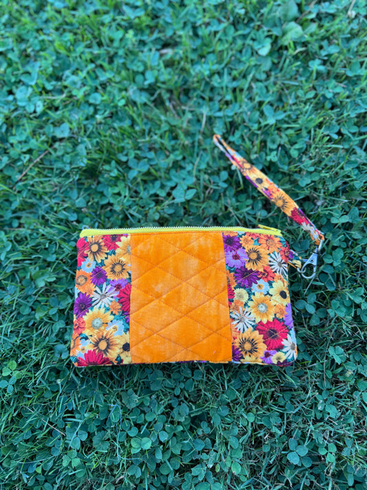 Yellow Flower Quilted Hand Bag