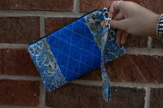 Blue & Yellow Hand-Quilted Bag