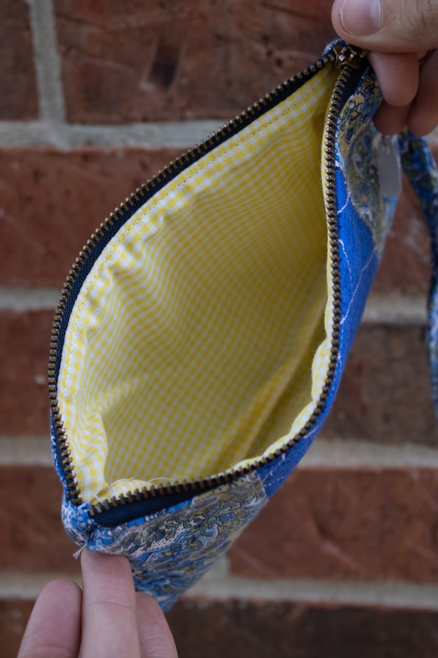 Blue & Yellow Hand-Quilted Bag