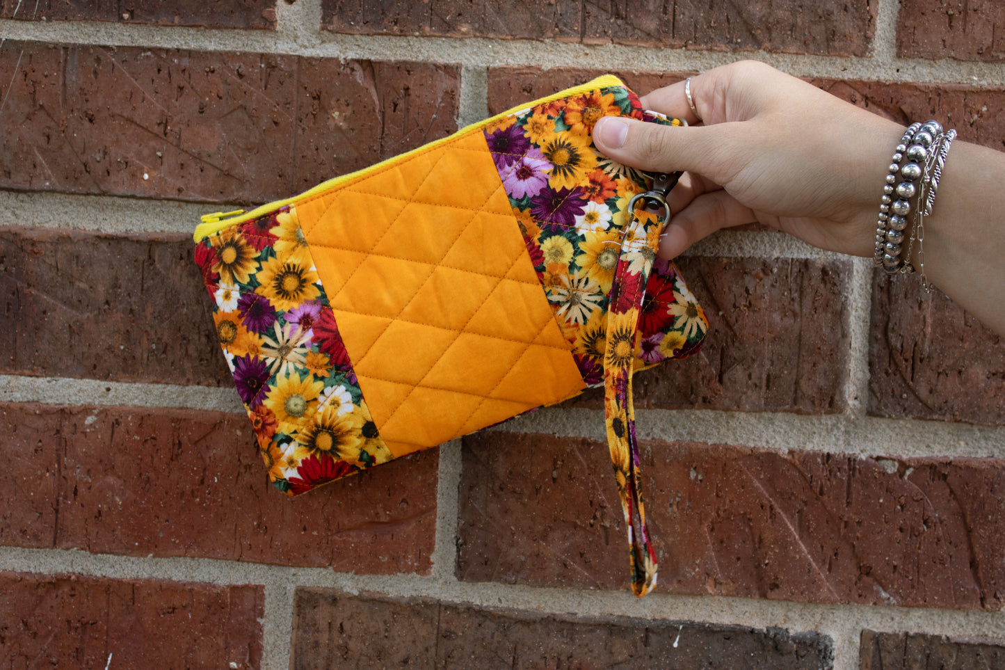 Yellow Flower Hand-Quilted Bag