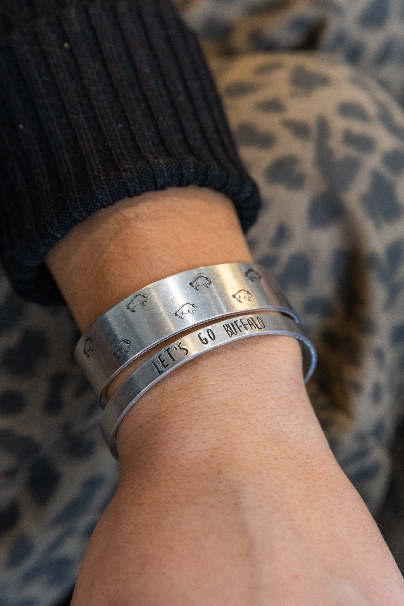 Lets Go Buffalo Stamped Bracelets
